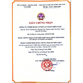 Giấy chứng nhận kiểm định Giấy chứng nhận kiểm định